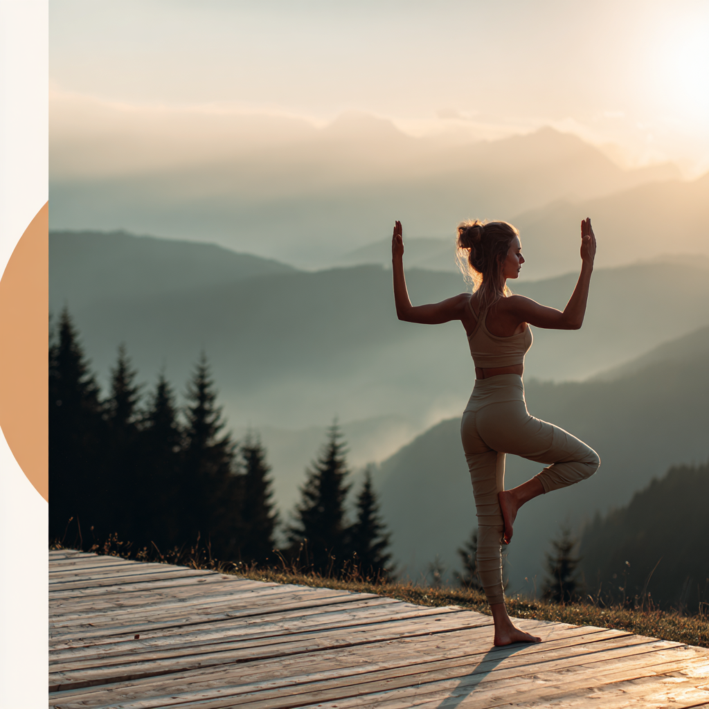 Жінка займається йогою на природі