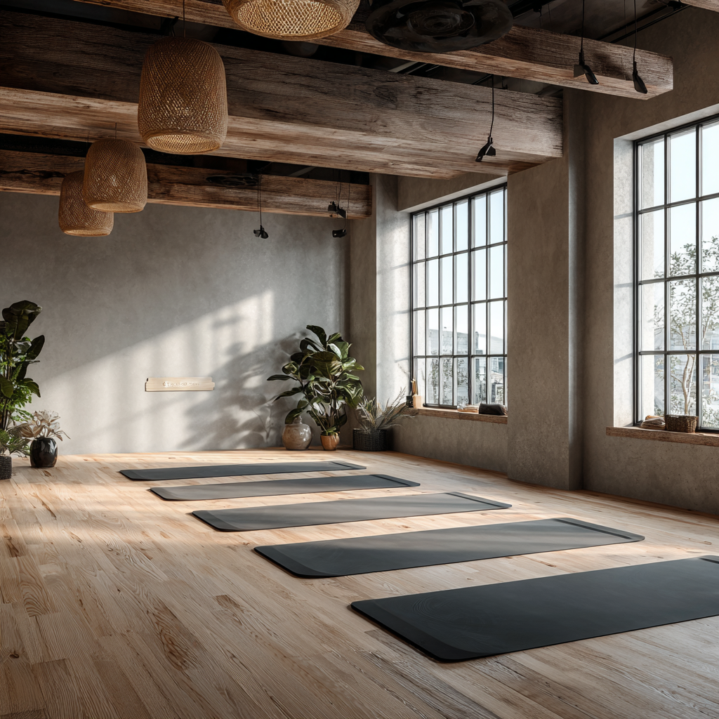 Група людей займається йогою